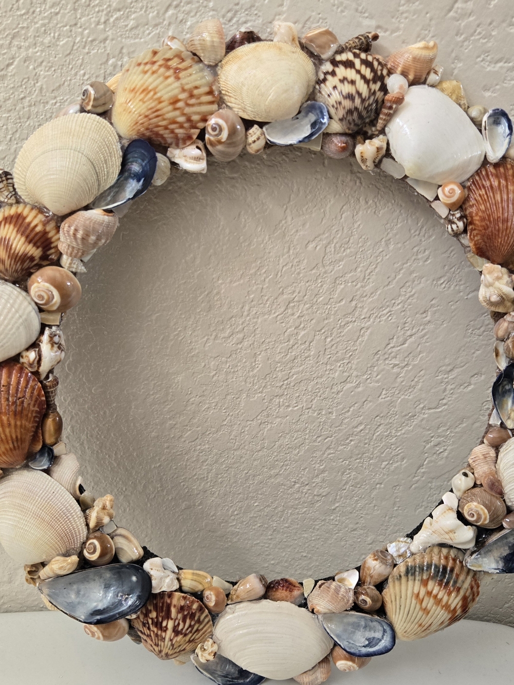 Seashell Decorative Wall Wreath - Natural Beige
